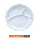 Olmecs Melamine Kids Plate Round 3 Section with Partition  10 Inches (12 Pcs Pack)